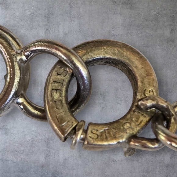 Charm Bracelet Religious Amelia 1959 Cross Heart 925 Sterling - Picture 6 of 7